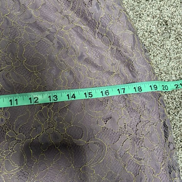 Jenny Yoo Bridgette Garden Lace Dress Plum Purple Size 10 Gold Threading V Neck - Picture 14 of 16